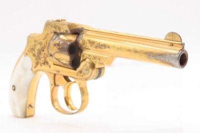 GOLD PLATED & Engraved SMITH & WESSON .32 Safety Hammerless DA Revolver C&R PEARL GRIPS “New Departure” 6-Shot LEMMON SQUEEZER - Image 11 of 18