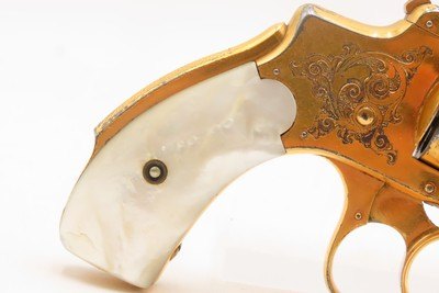 GOLD PLATED & Engraved SMITH & WESSON .32 Safety Hammerless DA Revolver C&R PEARL GRIPS “New Departure” 6-Shot LEMMON SQUEEZER - Image 7 of 18