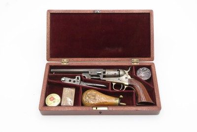 Nice CASED Pre-CIVIL WAR Antique COLT M1849 .31 Percussion POCKET Revolver1853 Mfg. WILD WEST Six-Shooter w/ACCESSORIES - Image 2 of 20