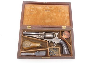 CASED Antique E. REMINGTON & SONS “New Model” POLICE Percussion RevolverUNCONVERTED .36 Caliber Five Shot with ACCESSORIES - Image 3 of 20