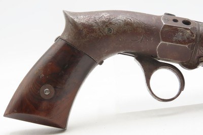 Scarce ANTEBELLUM Pre-Civil War ROBBINS & LAWRENCE Ring Trigger PEPPERBOXLEONARD’S PATENT Pistol with RARE BOX - Image 9 of 21