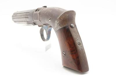 Scarce ANTEBELLUM Pre-Civil War ROBBINS & LAWRENCE Ring Trigger PEPPERBOXLEONARD’S PATENT Pistol with RARE BOX - Image 16 of 21