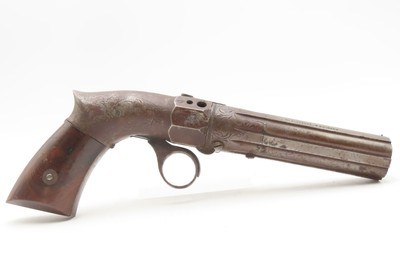 Scarce ANTEBELLUM Pre-Civil War ROBBINS & LAWRENCE Ring Trigger PEPPERBOXLEONARD’S PATENT Pistol with RARE BOX - Image 21 of 21