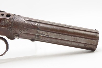 Scarce ANTEBELLUM Pre-Civil War ROBBINS & LAWRENCE Ring Trigger PEPPERBOXLEONARD’S PATENT Pistol with RARE BOX - Image 15 of 21