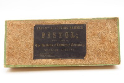 Scarce ANTEBELLUM Pre-Civil War ROBBINS & LAWRENCE Ring Trigger PEPPERBOXLEONARD’S PATENT Pistol with RARE BOX - Image 17 of 21