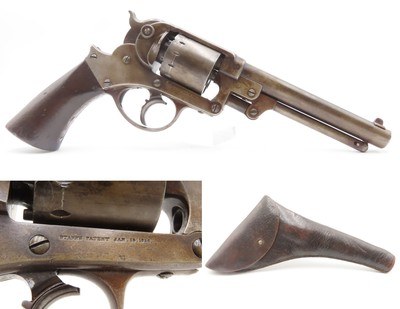 CIVIL WAR Antique U.S. STARR ARMS M1858 Army .44 DA PERC. Revolver HOLSTERU.S. Contract DOUBLE ACTION ARMY Revolver