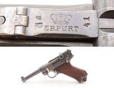 BRITISH WAR TROPHY WWI 1917 Dated ERFURT P08 GERMAN LUGER C&R Pistol 9x19mm IMPERIAL GERMAN Sidearm w/MATCHING NUMBERS - Image 1 of 25