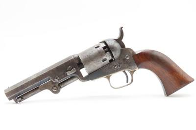 CASED c1853 mfg. LONDON MODEL Antique COLT M1849 Percussion POCKET Revolver EARLY PRODUCTION Serial Number “73” - Image 5 of 20