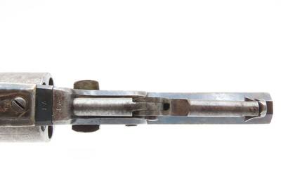 CASED c1853 mfg. LONDON MODEL Antique COLT M1849 Percussion POCKET Revolver EARLY PRODUCTION Serial Number “73” - Image 12 of 20