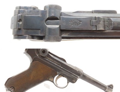 1915 mfr WORLD WAR I Dated DWM Imperial German LUGER P08 9x19mm C&R HOLSTER“GREAT WAR” Dated Military Sidearm EXTRA MAG