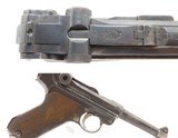 1915 mfr WORLD WAR I Dated DWM Imperial German LUGER P08 9x19mm C&R HOLSTER“GREAT WAR” Dated Military Sidearm EXTRA MAG