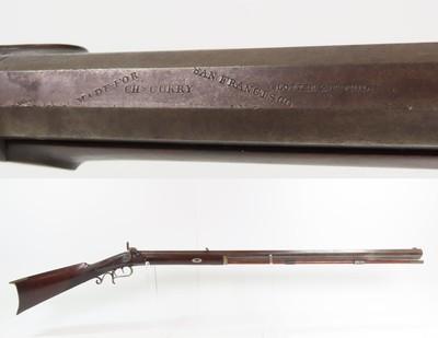 C. CURRY Retailed Antique SLOTTER & CO. Percussion Homestead PLAINS RifleDESIRABLE SAN FRANCISCO Retailer Marked Longarm - Image 1 of 22
