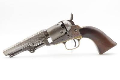 CASED 1852 GUSTAVE YOUNG Era Factory Engraved COLT M1849 Revolver CIVIL WAR Antique .31 PERCUSSION Pocket Revolver ACCESSORIES - Image 10 of 17