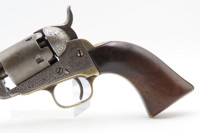 CASED 1852 GUSTAVE YOUNG Era Factory Engraved COLT M1849 Revolver CIVIL WAR Antique .31 PERCUSSION Pocket Revolver ACCESSORIES - Image 14 of 17