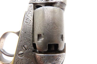 CASED 1852 GUSTAVE YOUNG Era Factory Engraved COLT M1849 Revolver CIVIL WAR Antique .31 PERCUSSION Pocket Revolver ACCESSORIES - Image 12 of 17
