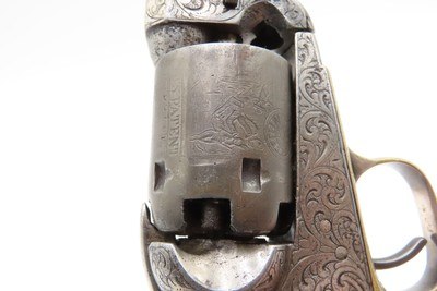 CASED 1852 GUSTAVE YOUNG Era Factory Engraved COLT M1849 Revolver CIVIL WAR Antique .31 PERCUSSION Pocket Revolver ACCESSORIES - Image 6 of 17