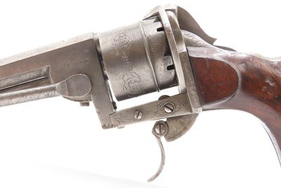Rare ENGRAVED Antique LORON BREVETE Double Action PINFIRE 9mm Revolver As USED BY THE SOUTH During the American Civil War - Image 14 of 18