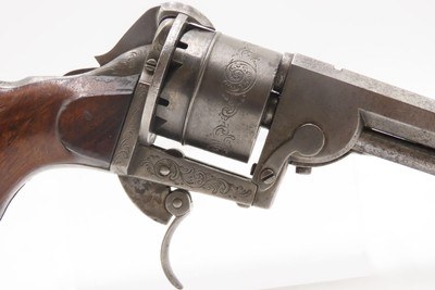Rare ENGRAVED Antique LORON BREVETE Double Action PINFIRE 9mm Revolver As USED BY THE SOUTH During the American Civil War - Image 4 of 18