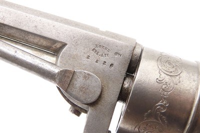 Rare ENGRAVED Antique LORON BREVETE Double Action PINFIRE 9mm Revolver As USED BY THE SOUTH During the American Civil War - Image 16 of 18