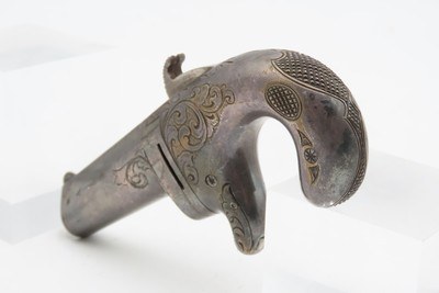 CIVIL WAR Era Antique MOORE’S PATENT FIREARMS All Metal No. 1 .41 Derringer 1 of 3,000 SILVER PLATED & BEAUTIFULLY ENGRAVED - Image 7 of 16