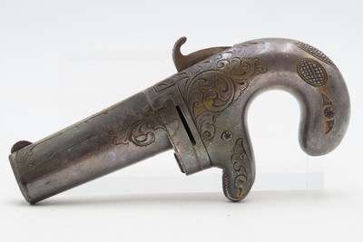 CIVIL WAR Era Antique MOORE’S PATENT FIREARMS All Metal No. 1 .41 Derringer 1 of 3,000 SILVER PLATED & BEAUTIFULLY ENGRAVED - Image 5 of 16