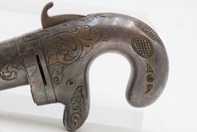 CIVIL WAR Era Antique MOORE’S PATENT FIREARMS All Metal No. 1 .41 Derringer 1 of 3,000 SILVER PLATED & BEAUTIFULLY ENGRAVED - Image 10 of 16