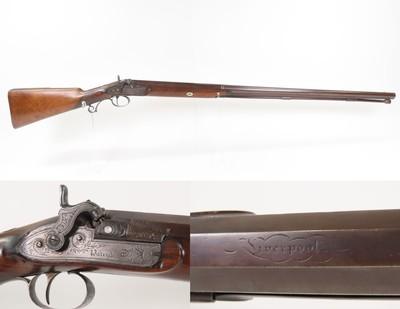 ENGRAVED English Antique ANN PATRICK 12 g. Percussion Single Barrel FOWLEREarly/Mid-1800s Large Bore w/PLATINUM INLAID BANDS - Image 1 of 25