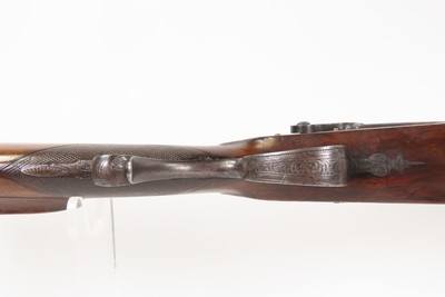 ENGRAVED English Antique ANN PATRICK 12 g. Percussion Single Barrel FOWLEREarly/Mid-1800s Large Bore w/PLATINUM INLAID BANDS - Image 11 of 25