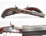 BRACE of ENGRAVED Antique PARKER FIELD & SONS Percussion DUELING PistolsHISTORICAL Pair of LONDON Made DUELERS - 1 of 25