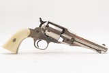 Antique REMINGTON New Model POLICE .38 RF CONVERSION Revolver w/IVORY GRIPS Factory Converted to .38 Rimfire Cartridge - 3 of 17