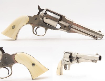 Antique REMINGTON New Model POLICE .38 RF CONVERSION Revolver w/IVORY GRIPS Factory Converted to .38 Rimfire Cartridge