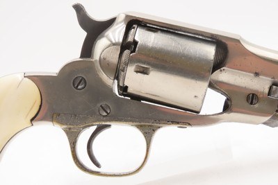 Antique REMINGTON New Model POLICE .38 RF CONVERSION Revolver w/IVORY GRIPS Factory Converted to .38 Rimfire Cartridge - Image 5 of 17