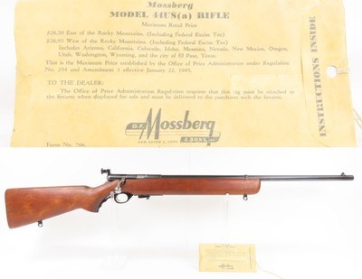 LETTERED WW II U.S. Military MOSSBERG Model 44US .22 RF TRAINING Rifle C&R1944 mfr. U.S. PROPERTY Marked with PEEP SIGHT