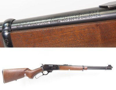 Fine MARLIN M336-RC Lever Action C&R CARBINE in .35 Remington Curved LoopClassic American Rifle Renowned for its Reliability, Versatility