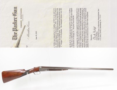 LETTERED Antique PARKER BROTHERS Side by Side DH Grade 3 HAMMERLESS Shotgun 1892 FACTORY ENGRAVED GRADE 3 12 Gauge w/EXTRACTOR
