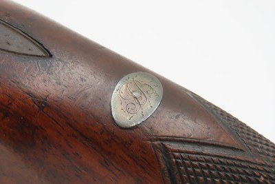 Antique ENGRAVED PAIR British RUMBOLD Percussion DUELING/OFFICER’S PistolsInscribed GOLD & SILVER ACCENTED Conversion Pistols - Image 12 of 25