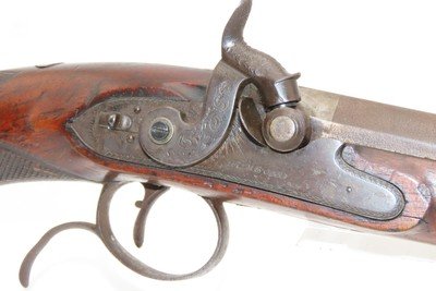 Antique ENGRAVED PAIR British RUMBOLD Percussion DUELING/OFFICER’S PistolsInscribed GOLD & SILVER ACCENTED Conversion Pistols - Image 4 of 25