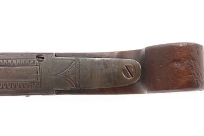 Engraved CASED BRACE of British BANNER Antique Boxlock FLINTLOCK PistolsWith WOODEN CASE, TWO FLINTS, & PICK/SCREWDRIVER - Image 9 of 25