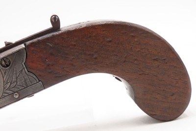 Engraved CASED BRACE of British BANNER Antique Boxlock FLINTLOCK PistolsWith WOODEN CASE, TWO FLINTS, & PICK/SCREWDRIVER - Image 7 of 25