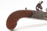 Engraved CASED BRACE of British BANNER Antique Boxlock FLINTLOCK PistolsWith WOODEN CASE, TWO FLINTS, & PICK/SCREWDRIVER - 15 of 25