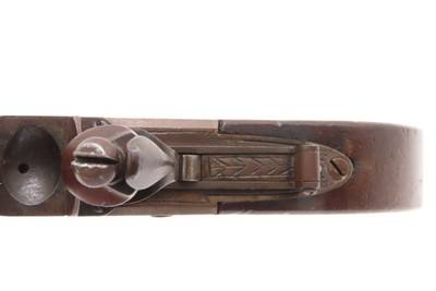 Engraved CASED BRACE of British BANNER Antique Boxlock FLINTLOCK PistolsWith WOODEN CASE, TWO FLINTS, & PICK/SCREWDRIVER - Image 24 of 25