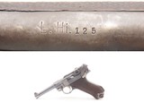 Police Marked “L. Hi. 125.”GERMAN LUGER 9mm Semi-Auto P08 C&R WaA66 Proof Mid 1920s-30s Mfr. with “CROWN/N” Proof Post-WWI