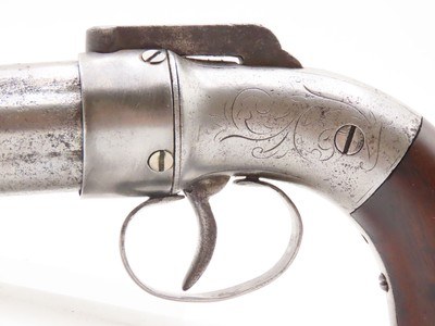 GOLD RUSH Era ALLEN & THURBER Antique WORCHESTER Period PEPPERBOX RevolverENGRAVED First DA Revolving Percussion Pistol - Image 4 of 18