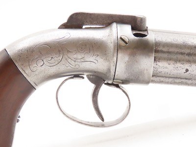 GOLD RUSH Era ALLEN & THURBER Antique WORCHESTER Period PEPPERBOX RevolverENGRAVED First DA Revolving Percussion Pistol - Image 17 of 18