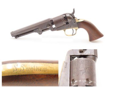 CIVIL WAR Antique COLT Model 1849 .31 Revolver Personalized Inscription to Private S. Smithers, Co. G, 8th Illinois Infantry