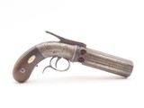 SCARCE ANTEBELLUM Antique STOCKING & Co. .31 Perc. PEPPERBOX Point & ShootENGRAVED Pre-CIVIL WAR Era 6-Shot BELLY GUN - 13 of 16