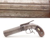 SCARCE ANTEBELLUM Antique STOCKING & Co. .31 Perc. PEPPERBOX Point & ShootENGRAVED Pre-CIVIL WAR Era 6-Shot BELLY GUN - 1 of 16