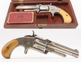 CASED & ENGRAVED Antique SMITH & WESSON Number 1-1/2 WILD WEST .32 Revolver FRONTIER .32 Caliber RF Spur Trigger w/IVORY GRIPS - 1 of 19