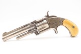 CASED & ENGRAVED Antique SMITH & WESSON Number 1-1/2 WILD WEST .32 Revolver FRONTIER .32 Caliber RF Spur Trigger w/IVORY GRIPS - 14 of 19