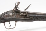 PAIR of ENGRAVED & SILVER INLAID Antique Ornate CAUCASIAN Flintlock Pistols OTTOMAN Early 18th Century DRAGOON Horse Pistols - Image 7 of 25